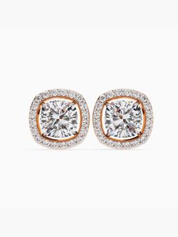 Valanova - Hallmarked 9K Rose Gold and Certified Lab Grown Diamond 4.56Cts Stud Earrings Vse0021U400
