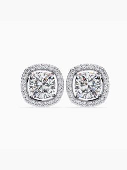 Valanova - Hallmarked 9K White Gold and Certified Lab Grown Diamond 4.56Cts Stud Earrings Vse0021U400
