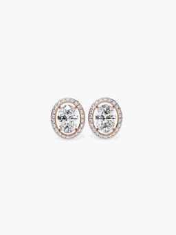 Valanova - Hallmarked 9K Rose Gold and Certified Lab Grown Diamond 1.19Cts Stud Earrings Vse0022V100