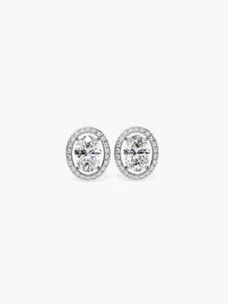 Valanova - Hallmarked 9K White Gold and Certified Lab Grown Diamond 1.19Cts Stud Earrings Vse0022V100
