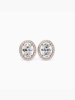 Valanova - Hallmarked 9K Rose Gold and Certified Lab Grown Diamond 1.79Cts Stud Earrings Vse0022V150