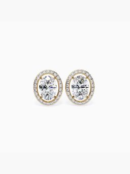 Valanova - Hallmarked 9K Yellow Gold and Certified Lab Grown Diamond 1.79Cts Stud Earrings Vse0022V150