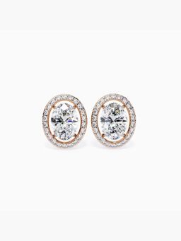Valanova - Hallmarked 9K Rose Gold and Certified Lab Grown Diamond 2.33Cts Stud Earrings Vse0022V200
