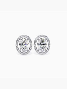 Valanova - Hallmarked 9K White Gold and Certified Lab Grown Diamond 2.33Cts Stud Earrings Vse0022V200