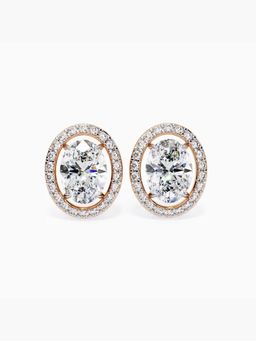 Valanova - Hallmarked 9K Rose Gold and Certified Lab Grown Diamond 4.62Cts Stud Earrings Vse0022V400
