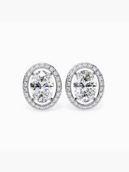 Valanova - Hallmarked 9K White Gold and Certified Lab Grown Diamond 4.62Cts Stud Earrings Vse0022V400