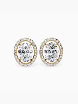 Valanova - Hallmarked 9K Yellow Gold and Certified Lab Grown Diamond 4.62Cts Stud Earrings Vse0022V400