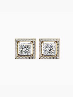Valanova - Hallmarked 9K Yellow Gold and Certified Lab Grown Diamond 1.77Cts Stud Earrings Vse0023P150