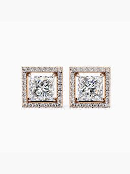 Valanova - Hallmarked 9K Rose Gold and Certified Lab Grown Diamond 2.32Cts Stud Earrings Vse0023P200