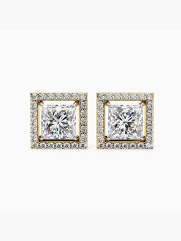 Valanova - Hallmarked 9K Yellow Gold and Certified Lab Grown Diamond 2.32Cts Stud Earrings Vse0023P200