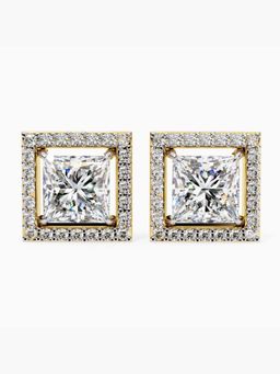 Valanova - Hallmarked 9K Yellow Gold and Certified Lab Grown Diamond 4.58Cts Stud Earrings Vse0023P400