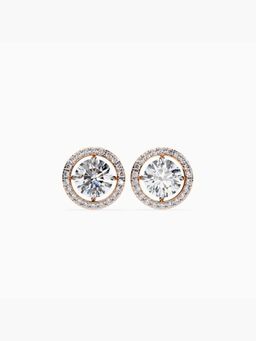Valanova - Hallmarked 9K Rose Gold and Certified Lab Grown Diamond 1.19Cts Stud Earrings Vse0024R100