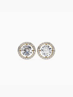 Valanova - Hallmarked 9K Yellow Gold and Certified Lab Grown Diamond 1.19Cts Stud Earrings Vse0024R100