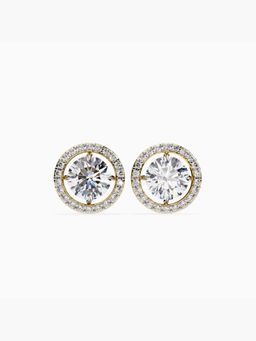 Valanova - Hallmarked 9K Yellow Gold and Certified Lab Grown Diamond 1.79Cts Stud Earrings Vse0024R150