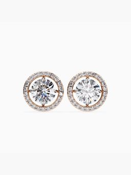 Valanova - Hallmarked 9K Rose Gold and Certified Lab Grown Diamond 2.33Cts Stud Earrings Vse0024R200