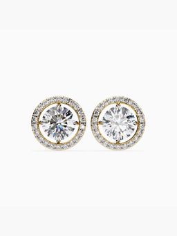 Valanova - Hallmarked 9K Yellow Gold and Certified Lab Grown Diamond 2.33Cts Stud Earrings Vse0024R200