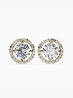 Valanova - Hallmarked 9K Yellow Gold and Certified Lab Grown Diamond 3.42Cts Stud Earrings Vse0024R300