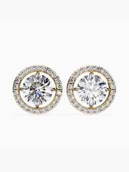 Valanova - Hallmarked 9K Yellow Gold and Certified Lab Grown Diamond 4.62Cts Stud Earrings Vse0024R400