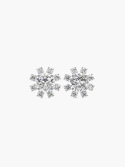 Valanova - Hallmarked 9K White Gold and Certified Lab Grown Diamond 0.69Cts Stud Earrings Vse0026R050