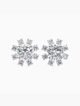 Valanova - Hallmarked 9K Yellow Gold and Certified Lab Grown Diamond 2.81Cts Stud Earrings Vse0026R200