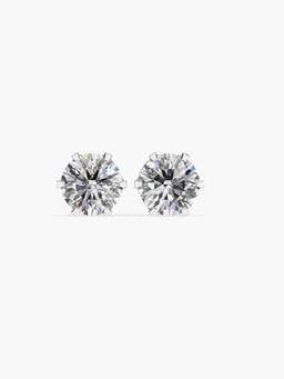 Valanova - Hallmarked 9K White Gold and Certified Lab Grown Diamond 1.50Cts Stud Earrings Vse0027R150