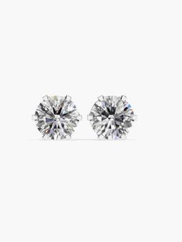 Valanova - Hallmarked 9K White Gold and Certified Lab Grown Diamond 2.00Cts Stud Earrings Vse0027R200