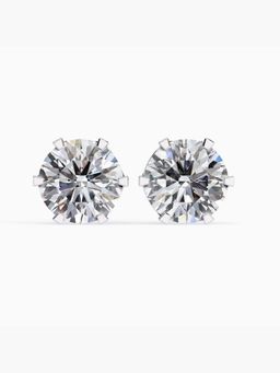 Valanova - Hallmarked 9K White Gold and Certified Lab Grown Diamond 4.00Cts Stud Earrings Vse0027R400