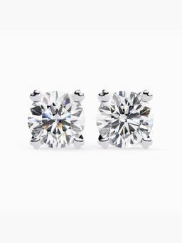 Valanova - Hallmarked 9K White Gold and Certified Lab Grown Diamond 3.00Cts Stud Earrings Vse0028R300