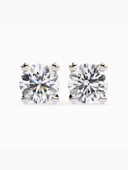 Valanova - Hallmarked 9K Yellow Gold and Certified Lab Grown Diamond 3.00Cts Stud Earrings Vse0028R300