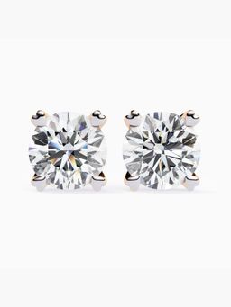 Valanova - Hallmarked 9K Rose Gold and Certified Lab Grown Diamond 4.00Cts Stud Earrings Vse0028R400