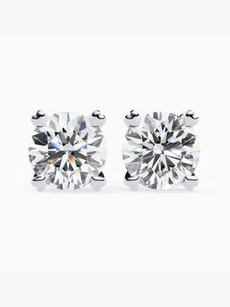 Valanova - Hallmarked 9K White Gold and Certified Lab Grown Diamond 4.00Cts Stud Earrings Vse0028R400