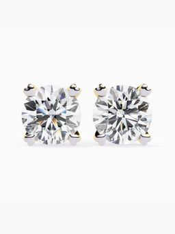 Valanova - Hallmarked 9K Yellow Gold and Certified Lab Grown Diamond 4.00Cts Stud Earrings Vse0028R400