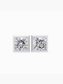 Valanova - Hallmarked 9K White Gold and Certified Lab Grown Diamond 1.00Cts Stud Earrings Vse0029P100