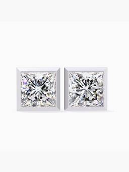 Valanova - Hallmarked 9K White Gold and Certified Lab Grown Diamond 2.00Cts Stud Earrings Vse0029P200