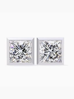 Valanova - Hallmarked 9K White Gold and Certified Lab Grown Diamond 3.00Cts Stud Earrings Vse0029P300