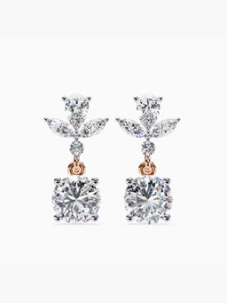 Valanova - Hallmarked 9K Rose Gold and Certified Lab Grown Diamond 1.39Cts Drop Earrings Vse0031