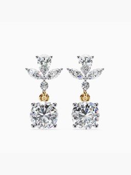 Valanova - Hallmarked 9K Yellow Gold and Certified Lab Grown Diamond 1.39Cts Drop Earrings Vse0031