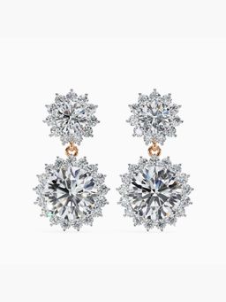 Valanova - Hallmarked 9K Rose Gold and Certified Lab Grown Diamond 1.81Cts Drop Earrings Vse0036