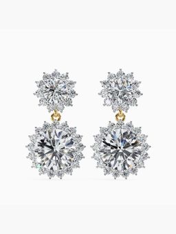 Valanova - Hallmarked 9K Yellow Gold and Certified Lab Grown Diamond 1.81Cts Drop Earrings Vse0036