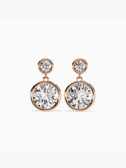 Valanova - Hallmarked 9K Rose Gold and Certified Lab Grown Diamond 1.10Cts Drop Earrings Vse0037R100