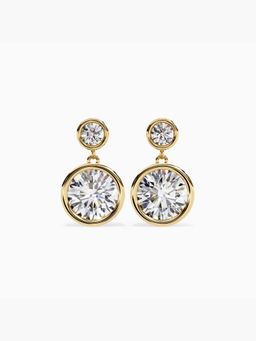 Valanova - Hallmarked 9K Yellow Gold and Certified Lab Grown Diamond 1.10Cts Drop Earrings Vse0037R100