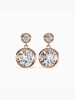 Valanova - Hallmarked 9K Rose Gold and Certified Lab Grown Diamond 1.67Cts Drop Earrings Vse0037R150