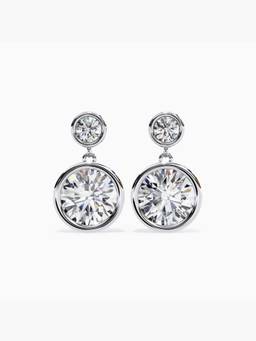 Valanova - Hallmarked 9K White Gold and Certified Lab Grown Diamond 1.67Cts Drop Earrings Vse0037R150