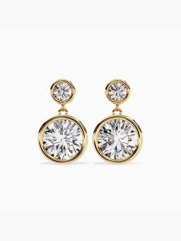 Valanova - Hallmarked 9K Yellow Gold and Certified Lab Grown Diamond 1.67Cts Drop Earrings Vse0037R150