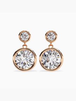 Valanova - Hallmarked 9K Rose Gold and Certified Lab Grown Diamond 2.19Cts Drop Earrings Vse0037R200