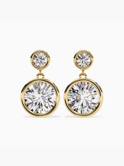 Valanova - Hallmarked 9K Yellow Gold and Certified Lab Grown Diamond 2.19Cts Drop Earrings Vse0037R200