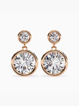 Valanova - Hallmarked 9K Rose Gold and Certified Lab Grown Diamond 3.28Cts Drop Earrings Vse0037R300