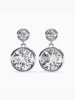 Valanova - Hallmarked 9K White Gold and Certified Lab Grown Diamond 3.28Cts Drop Earrings Vse0037R300