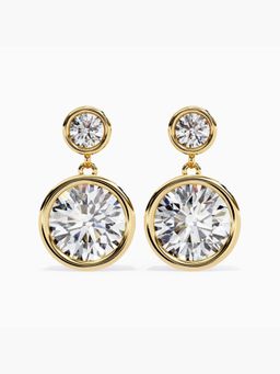 Valanova - Hallmarked 9K Yellow Gold and Certified Lab Grown Diamond 3.28Cts Drop Earrings Vse0037R300