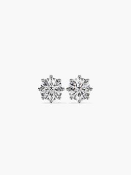 Valanova - Hallmarked 9K White Gold and Certified Lab Grown Diamond 0.50Cts Stud Earrings Vse0038R050